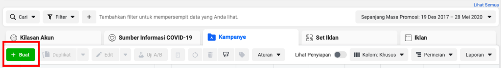 cara membuat campaign di facebook ads